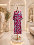 Fuchsia Leaves Long Shirt