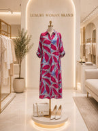 Fuchsia Leaves Long Shirt